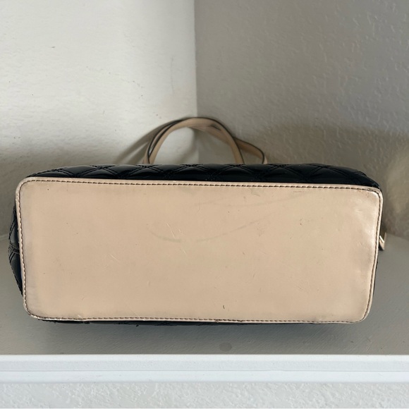 Anne Klein Quilted Patent Leather Shiny Black Tote Purse Shoulder Bag - Picture 10 of 14